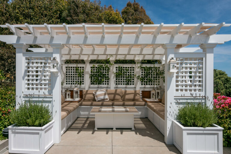 Shaded patio seating